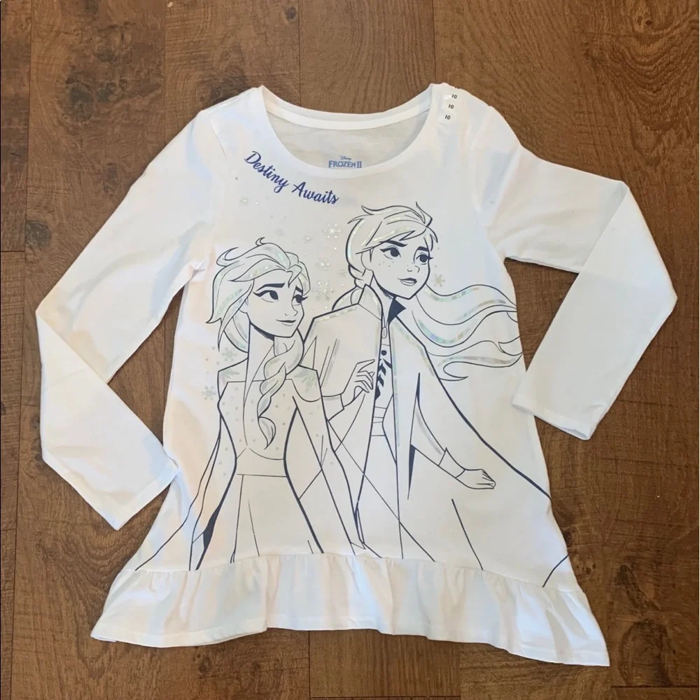 NWT justice Disney frozen 2 LS shirt size 10